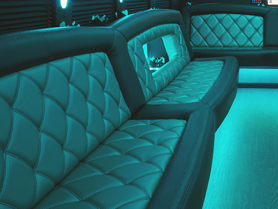 Bakersfield party bus rental interior