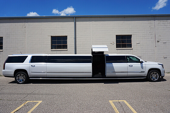 white limousine from the front