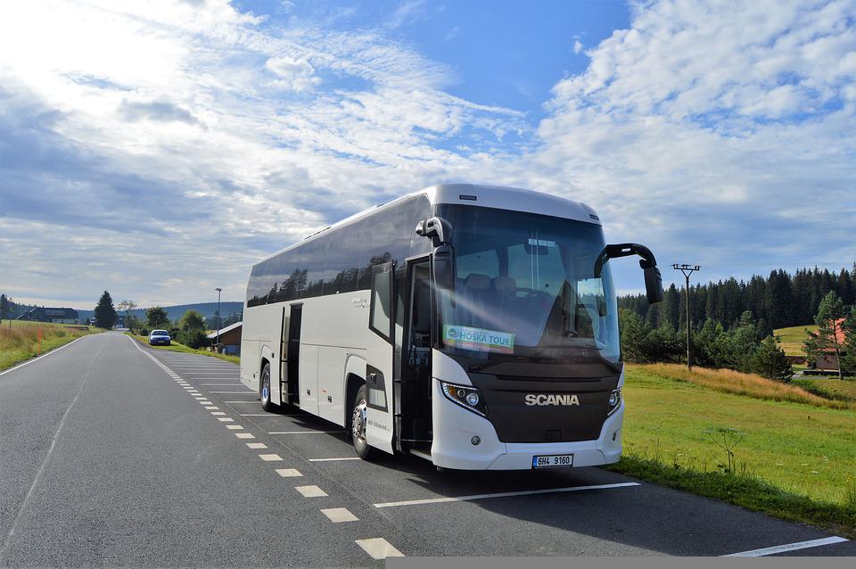 charter bus rental on the highway